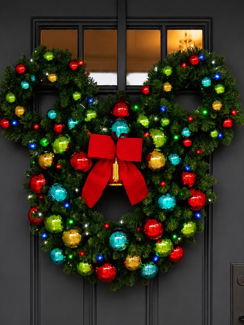 NIB 30" Disney Mickey Figural Pre-Lit LED Wreath Christmas